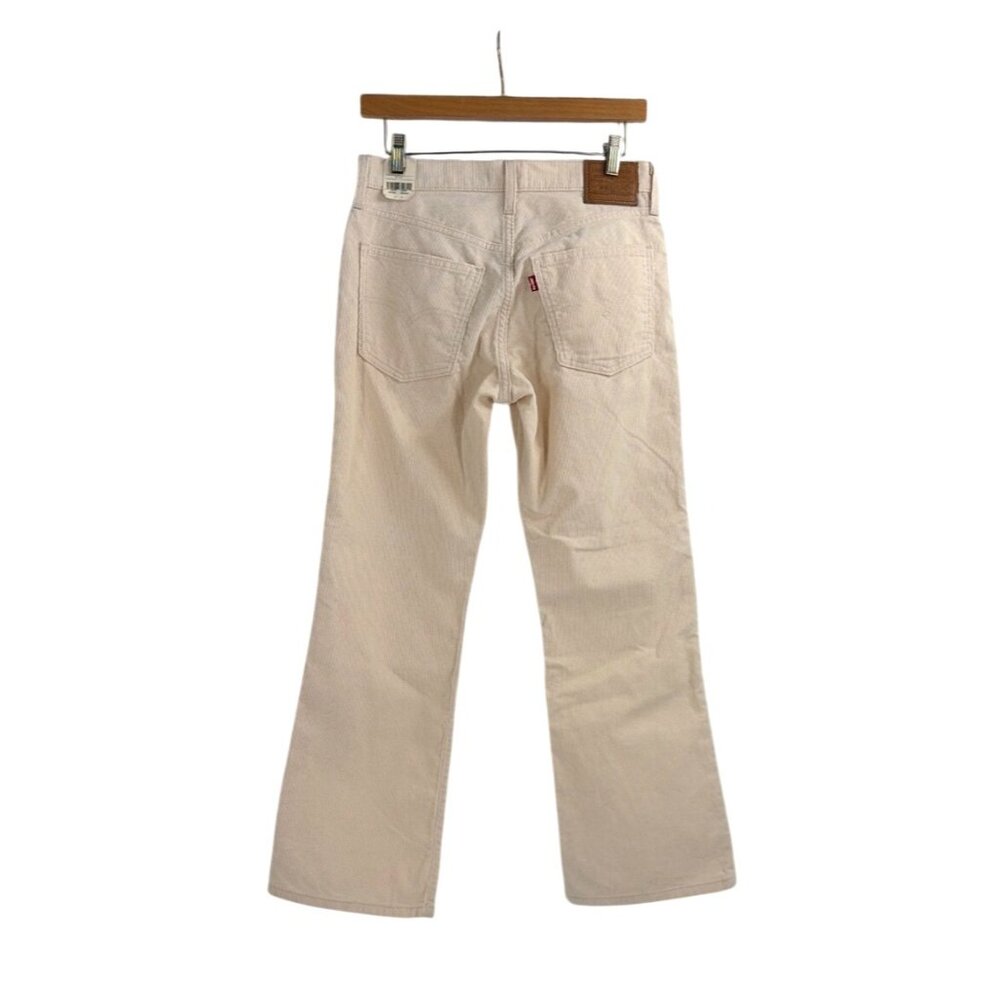 NWT Levis Womens 27x27 Middy Ankle Bootcut Pants Cotton Cream Corduroy Retro - Picture 2 of 11